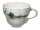 coffee cup &amp; saucer green red dragon pattern Meissen New Cutout 1st Choice after 1970 (14cm)