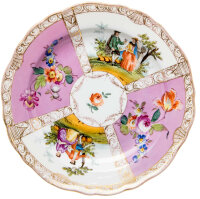 plate with couple painting Meissen New Cutout 2nd Choice...