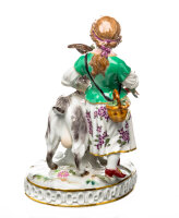 figurine girl with goat Meissen designed by Johann Carl Sch&ouml;nheit allegories 1st Choice form 61271 after 1940 hight:15cm
