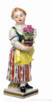 figurine Gardening child with pot of flowers Meissen gardening childs painted 1st Choice very good condition