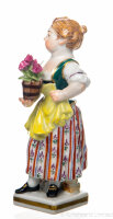 figurine Gardening child with pot of flowers Meissen gardening childs painted 1st Choice very good condition