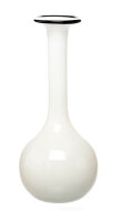 Solifleurvase Tangoglas weiss mit schwarzem Rand. Loetz Wittwe Klosterm&uuml;hle von Michael Powolny 1. Wahl um 1905 (10,5cm)