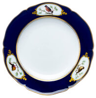 dinner plate bird pattern royal blue  KPM Berlin 1st Choice 1849-1870 (24,5cm)