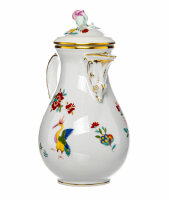 coffe pot chinese dragen with storc Meissen New Cutout form 00694 1st Choice after 1940 (12cm)