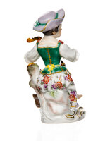 figurine gardening girl with guitar Meissen gardening childs painted 1st Choice very good condition