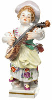 figurine Gardening girl with guitar Meissen gardening childs 1st Choice after 1970 hight:0cm