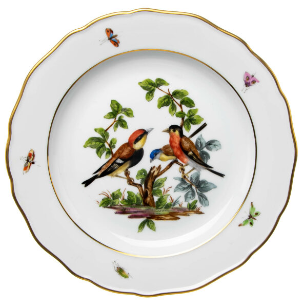 dinner plate bird pattern & insects Meissen New Cutout 2nd Choice after 1930 (25cm)