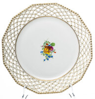 pierced plate colored flowers Nymphenburg Pearl Service...