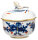 sugar bowl rich blue dragon with red points Meissen New Cutout 1st Choice 1850-1924 (7,7cm)