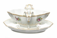  gravy boat Nymphenburg Pearl Service painted flowers 1st...