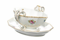 gravy boat Nymphenburg Pearl Service painted flowers 1st...