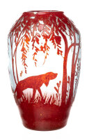 cameo vase with dogs Legras 1st Choice about 1910 (22,5cm)