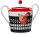 sugar bowl lid les pivoines noir et rouge Herm&egrave;s 1st Choice after 1970 (9,2cm)