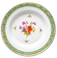 soup plate flowers and insects No. 73 KPM Berlin Kurland...