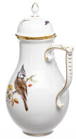 coffee pot Meissen bird and insects painture Meissen I-Form 1st Choice around 1945 25cm)