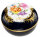 bowl wit hlid royal blue colored flowers Meissen New Cutout 1st Choice after 1940 (9,3cm)