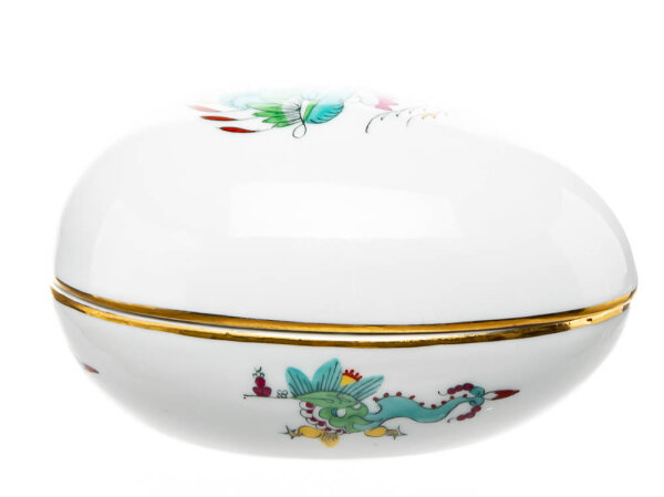 dish with lid egg form green ming dragon Meissen New Cutout form D47 2nd Choice 1924-34 (11,2cm)