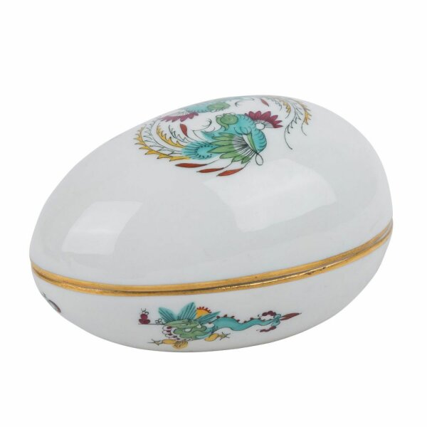 dish with lid egg form green ming dragon Meissen New Cutout form D47 2nd Choice 1924-34 (11,2cm)
