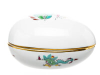 dish with lid egg form green ming dragon Meissen New...