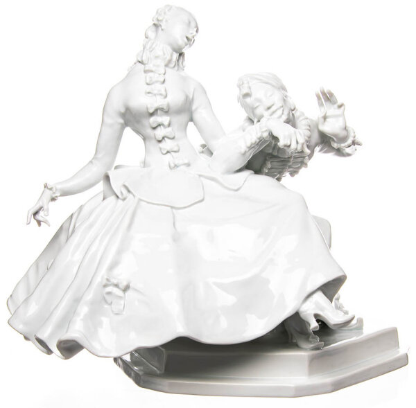 Figur Dame mit Orientale Meissen von Paul Scheurich galante Figuren 1. Wahl Modell A1179 1927-34 Höhe:28cm