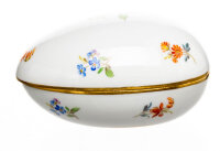 dish with lid egg form colored flowers Meissen New Cutout...