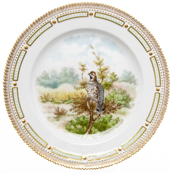 dinner plate Hazel grouse (Tetrastes bonasia) Royal Kopenhagen flora danica form 3549 1st Choice after 1940 (25cm)