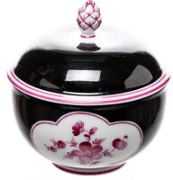 sugar bowl Camaieu-Purple-Painture black  Nymphenburg Glatte Form designed by Fritz Baeuml 1st Choice after 1940 (8cm)