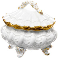 sugar bowl with lid golden edge Meissen swan Service designed by Johann Joachim K&auml;ndler form 5826 1st Choice 1979 (14cm)