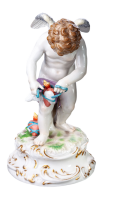 figurine Cupid lacing hearts Meissen designed by August...