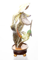 Figur Kolibri mit Orchidee Nymphenburg von Luise Terletzki-Scherf Tierfiguren 1. Wahl Modell 861 nach 1931 H&ouml;he:18,5cm
