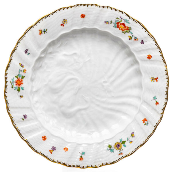 plate flowers painting Meissen swan Service form 547 1st Choice after 1970 (20cm)