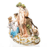 Meissen Figur Der trunken Silen von Ernst August Leuteritz Mythologische Figuren 1. Wahl Modell 2724 1850-1924 H&ouml;he:21cm