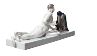 figurine philosophical dispute Rosenthal designed by Ferdinand Liebermann mythological figurines 1st Choice form 25 around 1920 hight:14cm