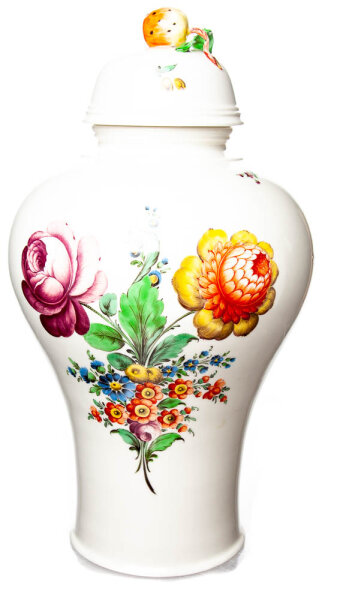 lidded vase flowers No. 865 Nymphenburg Rokoko form 822 2 1st Choice 1930-1970 (44,5cm)