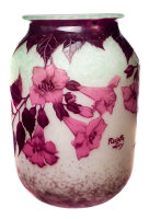 cameo vase with trumpet flowers Delatte 1st Choice around 1925 (27cm)