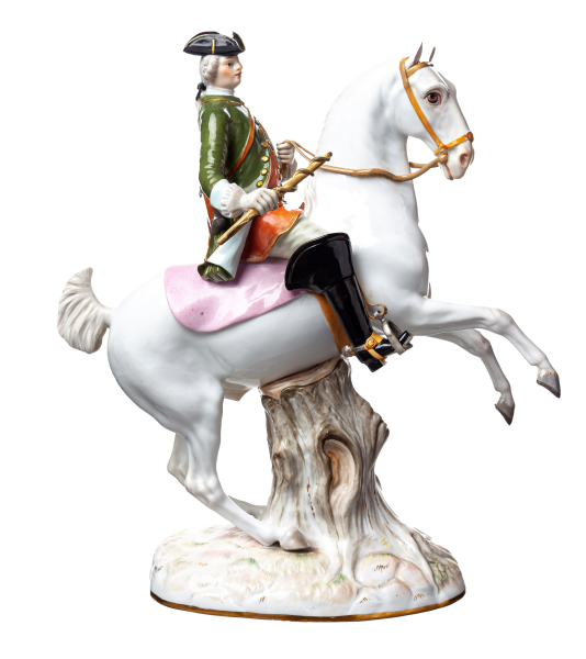figurine hunters on horseback Meissen designed by Johann Joachim Kändler 1st Choice form 1133 1850-1924 hight:28cm