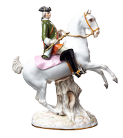 figurine hunters on horseback Meissen designed by Johann...