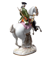 figurine hunters on horseback Meissen designed by Johann Joachim K&auml;ndler 1st Choice form 1133 1850-1924 hight:28cm