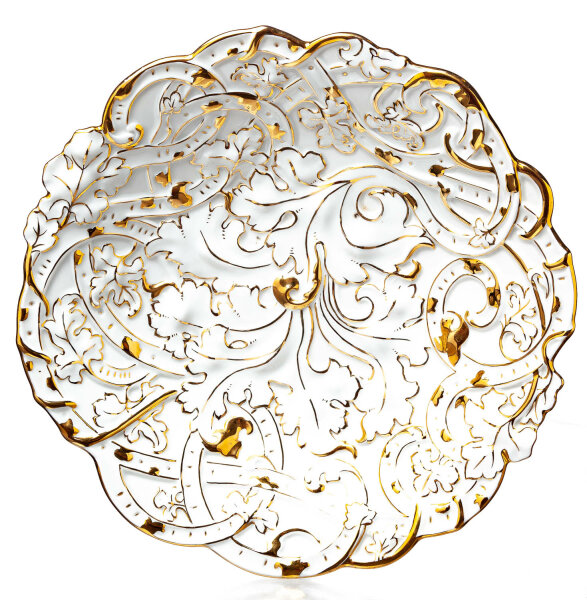 plate golden splendor pattern Meissen B-form 1st Choice 1978 (29cm)