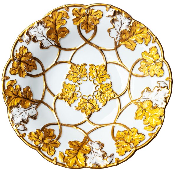 plate splendor pattern gold bronce Meissen B-form form C138
 1st Choice 1850-1924 (28cm)