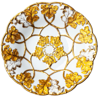 plate splendor pattern gold bronce Meissen B-form form...