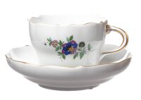 coffee cup & saucer indian stone, flowers and bird...