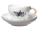 coffee cup &amp; saucer indian stone, flowers and bird painture Meissen New Cutout 1st Choice after 1970 (14cm)