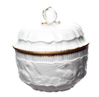 sugar bowl with lid golden edge Meissen swan Service...