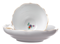 coffee cup &amp; saucer three friends Meissen New Cutout form 00572 &amp; 00562 1st Choice 1992 (14cm)