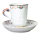 Kaffeetasse Schwanendesign indische Blumenmalerei Meissen Schwanenservice Modell 5585 1. Wahl 1990 (12cm)