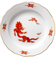 cake plate red ming dragon Meissen New Cutout form 472...