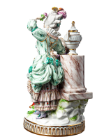 figurine Swedish court group Meissen designed by M.A.Acier galant people 1st Choice form F98 1850-1924 hight:25cm