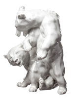 figurine playing bears Meissen designed by Erich H&ouml;sel Animals 1st Choice form V 111 1948 hight:20cm