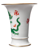vase green Ming dragon Meissen New Cutout form 478 1st Choice 1960 (16,5cm)